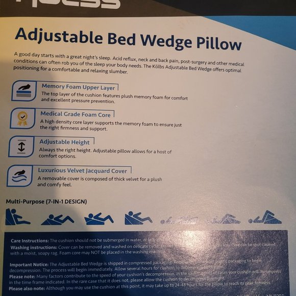 BNIB Medical Grade Foam Wedge Adjustable 7-in-1 - Picture 7 of 7